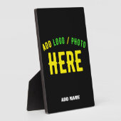 おしゃれな 現代風 カスタマイズ可能な 黒色 検証済み ブランド フォトプラーク (側面)
