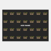 おしゃれな 現代風 カスタマイズ可能な 黒色 検証済み ブランド ラッピングペーパーシート (正面3)