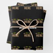 おしゃれな 現代風 カスタマイズ可能な 黒色 検証済み ブランド ラッピングペーパーシート (インサイチュ)