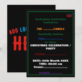 おしゃれな 現代風 カスタマイズ可能な 黒色 検証済み ブランド 招待状 (正面/裏面)