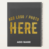 おしゃれな 現代風 カスタマイズ可能 グレー 検証済み ブランド プランナー手帳 (裏面)