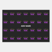 おしゃれな 現代風 カスタマイズ可能 ブラック 認証済み ブランド ラッピングペーパーシート (正面2)