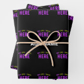 おしゃれな 現代風 カスタマイズ可能 ブラック 認証済み ブランド ラッピングペーパーシート (インサイチュ)