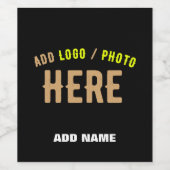 おしゃれな 現代風 カスタマイズ可能 ブラック 認証済み ブランド ワインラベル (シングルラベル)