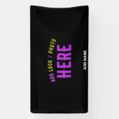 おしゃれな 現代風 カスタマイズ可能 ブラック 認証済み ブランド 横断幕 (縦)