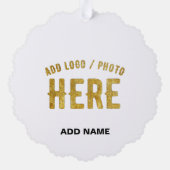 おしゃれな 現代風 カスタマイズ可能 白色 検証済み ブランド製品 オーナメントカード (裏面)