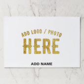 おしゃれな 現代風 カスタマイズ可能 白色 検証済み ブランド製品 ペーパーパッド (正面)