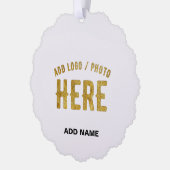 おしゃれな 現代風 カスタマイズ可能 白色 検証済み ブランド オーナメントカード (左)