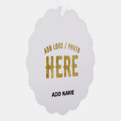 おしゃれな 現代風 カスタマイズ可能 白色 検証済み ブランド オーナメントカード (右)