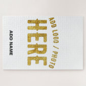 おしゃれな 現代風 カスタマイズ可能 白色 検証済み ブランド ジグソーパズル (横)