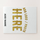 おしゃれな 現代風 カスタマイズ可能 白色 検証済み ブランド ジグソーパズル (横)