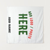 おしゃれな 現代風 カスタマイズ可能 白色 検証済み ブランド タペストリー (正面(横))