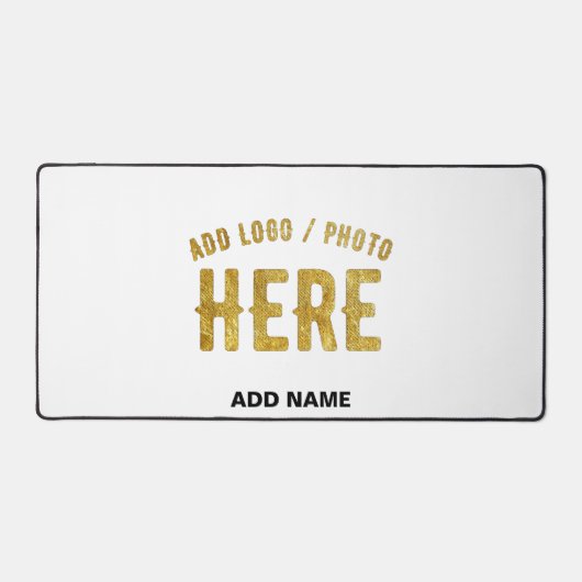 おしゃれな 現代風 カスタマイズ可能 白色 検証済み ブランド デスクマット (正面)