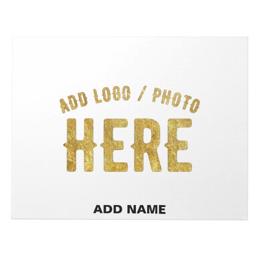 おしゃれな 現代風 カスタマイズ可能 白色 検証済み ブランド ノートパッド (正面)