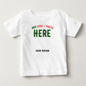 おしゃれな 現代風 カスタマイズ可能 白色 検証済み ブランド ベビーTシャツ (正面)