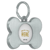 おしゃれな 現代風 カスタマイズ可能 白色 検証済み ブランド ペットネームタグ (正面左)