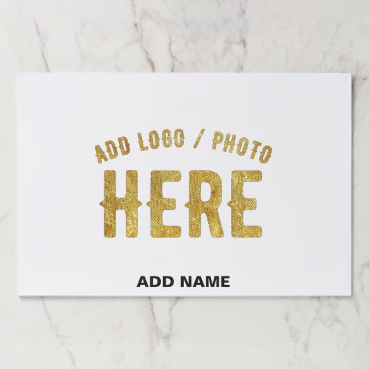 おしゃれな 現代風 カスタマイズ可能 白色 検証済み ブランド ペーパーパッド (正面)