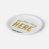 おしゃれな 現代風 カスタマイズ可能 白色 検証済み ブランド ペーパープレート (アングル)