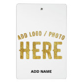 おしゃれな 現代風 カスタマイズ可能 白色 検証済み ブランド ミニクリップボード (裏面)