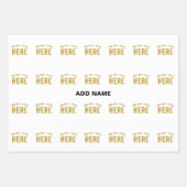 おしゃれな 現代風 カスタマイズ可能 白色 検証済み ブランド ラッピングペーパーシート (正面3)