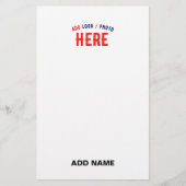 おしゃれな 現代風 カスタマイズ可能 白色 検証済み ブランド 便箋 (正面)