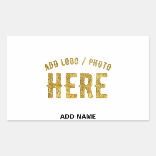 おしゃれな 現代風 カスタマイズ可能 白色 検証済み ブランド 長方形シール (正面)