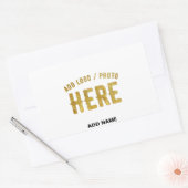 おしゃれな 現代風 カスタマイズ可能 白色 検証済み ブランド 長方形シール (封筒)