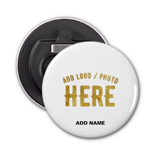 おしゃれな 現代風 カスタマイズ可能 白色 認定 ブランド商品 栓抜き (正面)