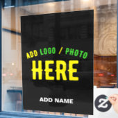 おしゃれな 現代風 カスタマイズ ブラック 認証済み ブランド ウィンドウサイン (カフェ窓)