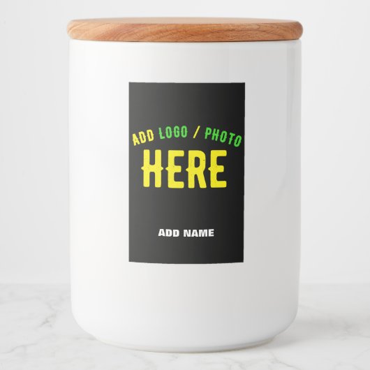 おしゃれな 現代風 カスタマイズ ブラック 認証済み ブランド フードラベル (正面)