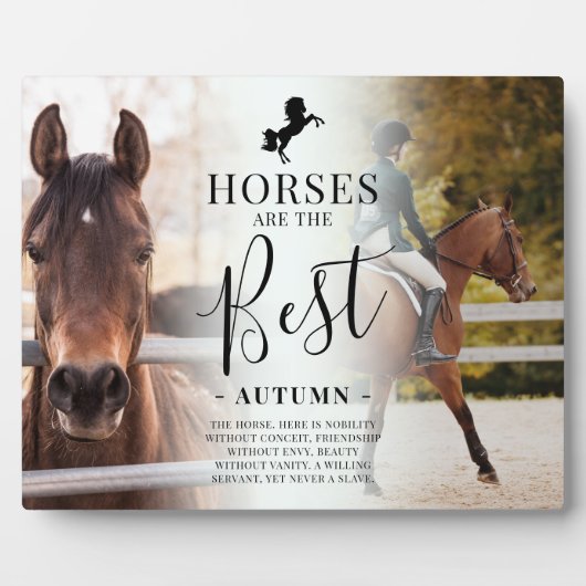 おしゃれな「馬が一番」写真 名前＆名言 フォトプラーク (正面)
