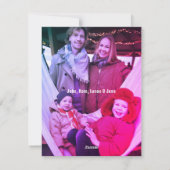 おしゃれな「JOY」ホットピンクの写真入りフラットホリデーカード シーズンカード (裏面)