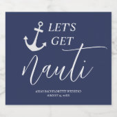 おしゃれな「Let's Get Nauti」ワイン＆スパークリングワインラベル スパークリングワインラベル (シングルラベル)