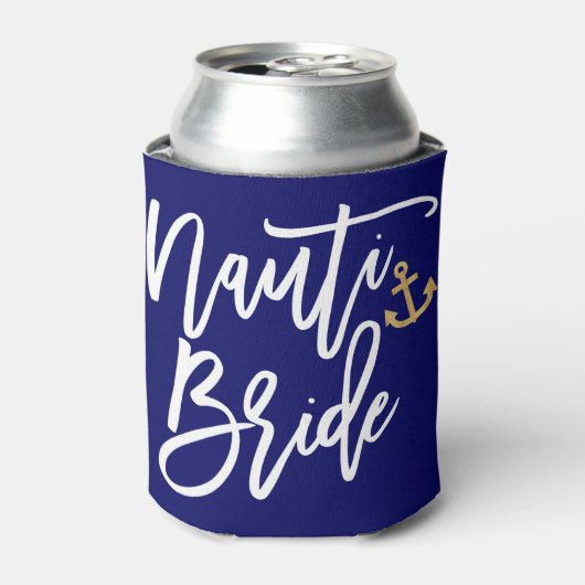 おしゃれな「Nauti Bride」海をテーマにした面白い花嫁の前夜祭パーティー 缶クーラー (缶正面)