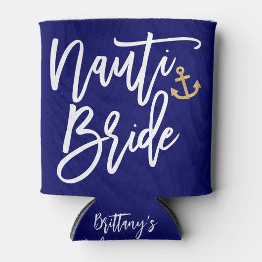 おしゃれな「Nauti Bride」海をテーマにした面白い花嫁の前夜祭パーティー 缶クーラー (正面)