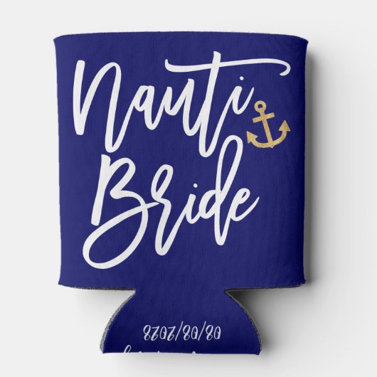 おしゃれな「Nauti Bride」海をテーマにした面白い花嫁の前夜祭パーティー 缶クーラー (裏面)
