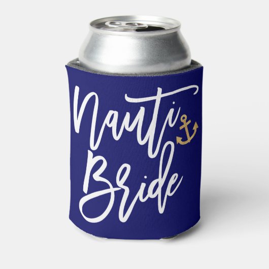 おしゃれな「Nauti Bride」海をテーマにした面白い花嫁の前夜祭パーティー 缶クーラー (缶裏面)