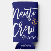 おしゃれな Nautical ブライドメイド | 面白い海の仲間 スリム缶クーラー (裏面)