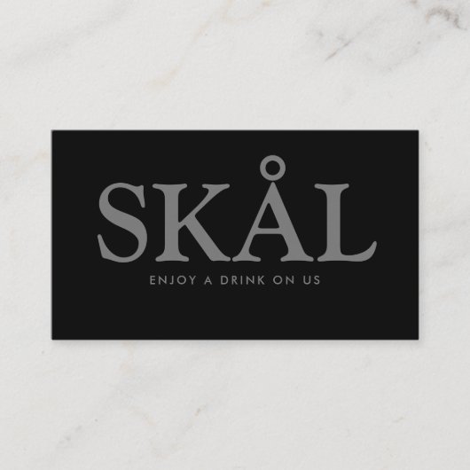 おしゃれな「Skål」ノルディック フリードリンクチケット エンクロージャーカード (正面)