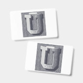 おしゃれな「U」刺繍 バッジ (正面＆裏面)