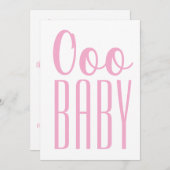 おしゃれなBABYシャワー ミニマルピンク 招待状 (正面/裏面)