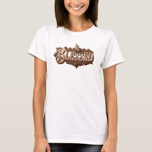 おしゃれなBLESSEDファッションアート Tシャツ (正面)
