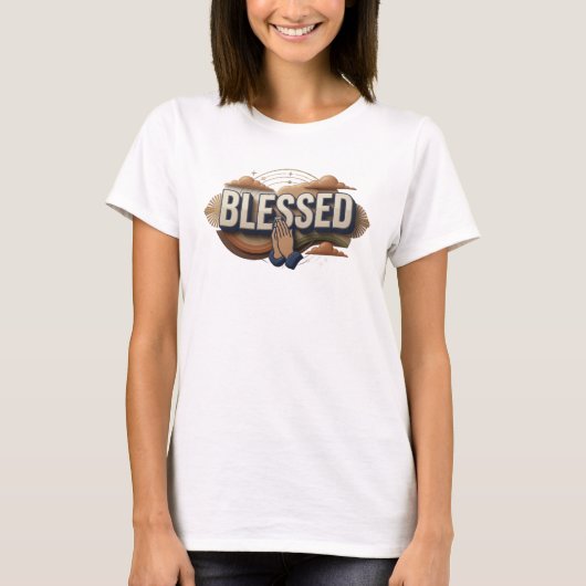 おしゃれなBLESSED ステートメント Tシャツ (正面)