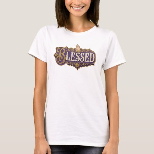 おしゃれなBLESSED 2Dデザイン Tシャツ (正面)