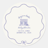 おしゃれなBonjour bebeベビーシャワー ラウンドシール (正面)