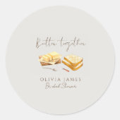 おしゃれなBread and Butterの結婚前お披露目パーティー ラウンドシール (正面)