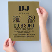 おしゃれなDJ、クラブイベントの広告フライヤー チラシ (手)