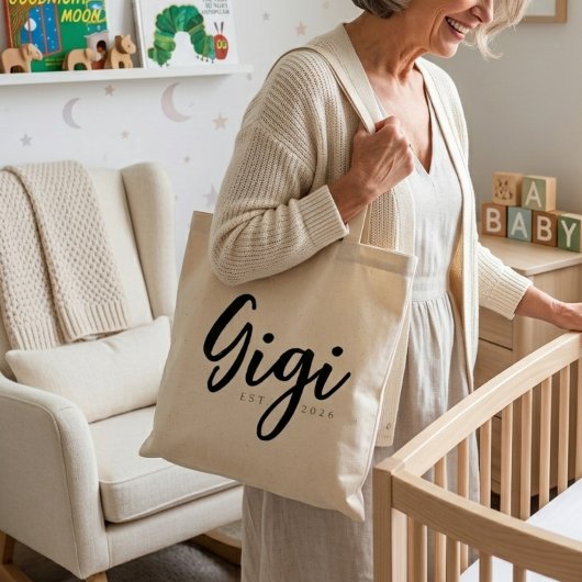おしゃれなGigi ESTイヤー 毎日ミニマルスクリプト トートバッグ