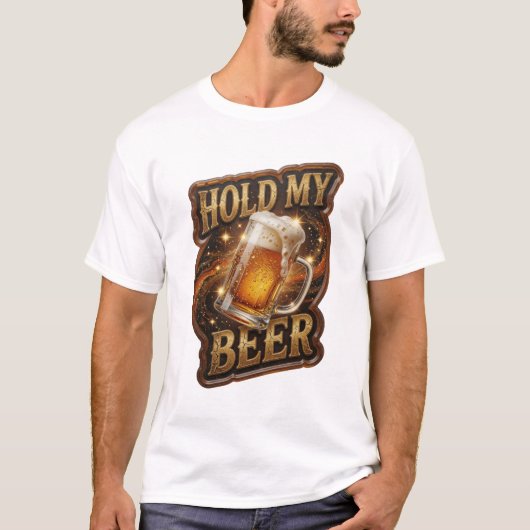 おしゃれなHOLD MY BEER グラフィックTシャツ Tシャツ (正面)