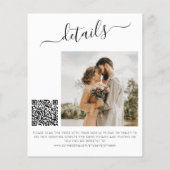 おしゃれなQRコードの写真を使ったエレガントな結婚式の招待状（予算内で作成可能） (裏面)